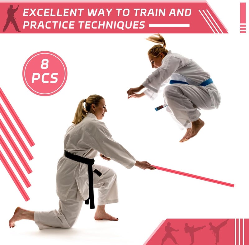 Motionchic 8 Pieces 23.6 Inches Foam Padded Escrima Sticks for Safe Practice Training Martial Arts and Karate with 4 Carry Bag Case - Image 4
